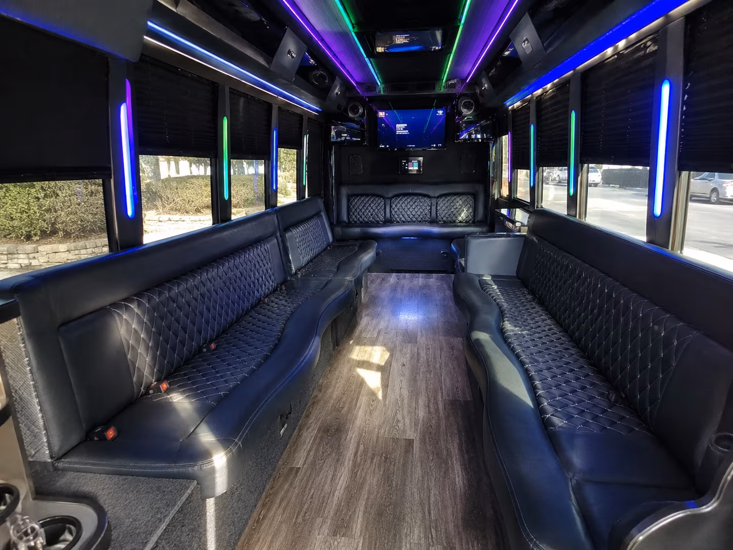 tacoma 15 passenger party bus interior