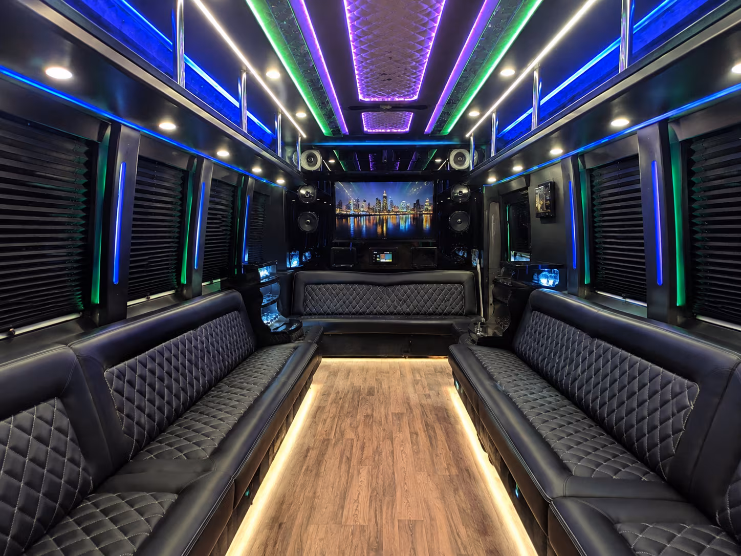 tacoma 25 passenger party bus interior