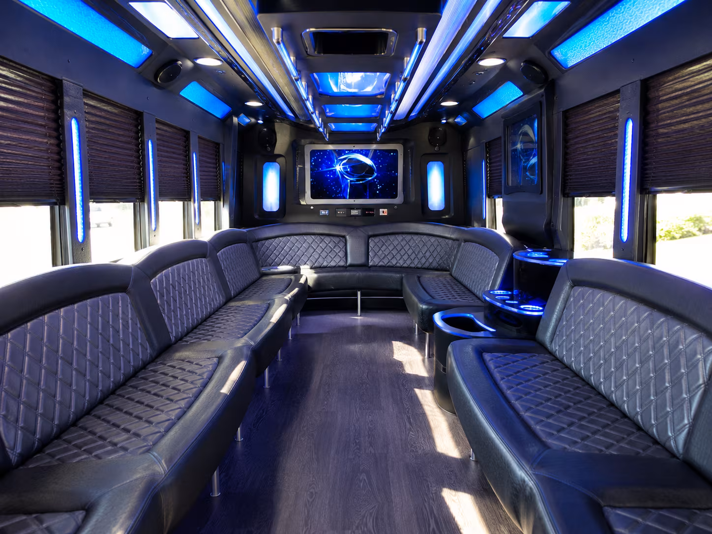 tacoma 28 passenger party bus inside