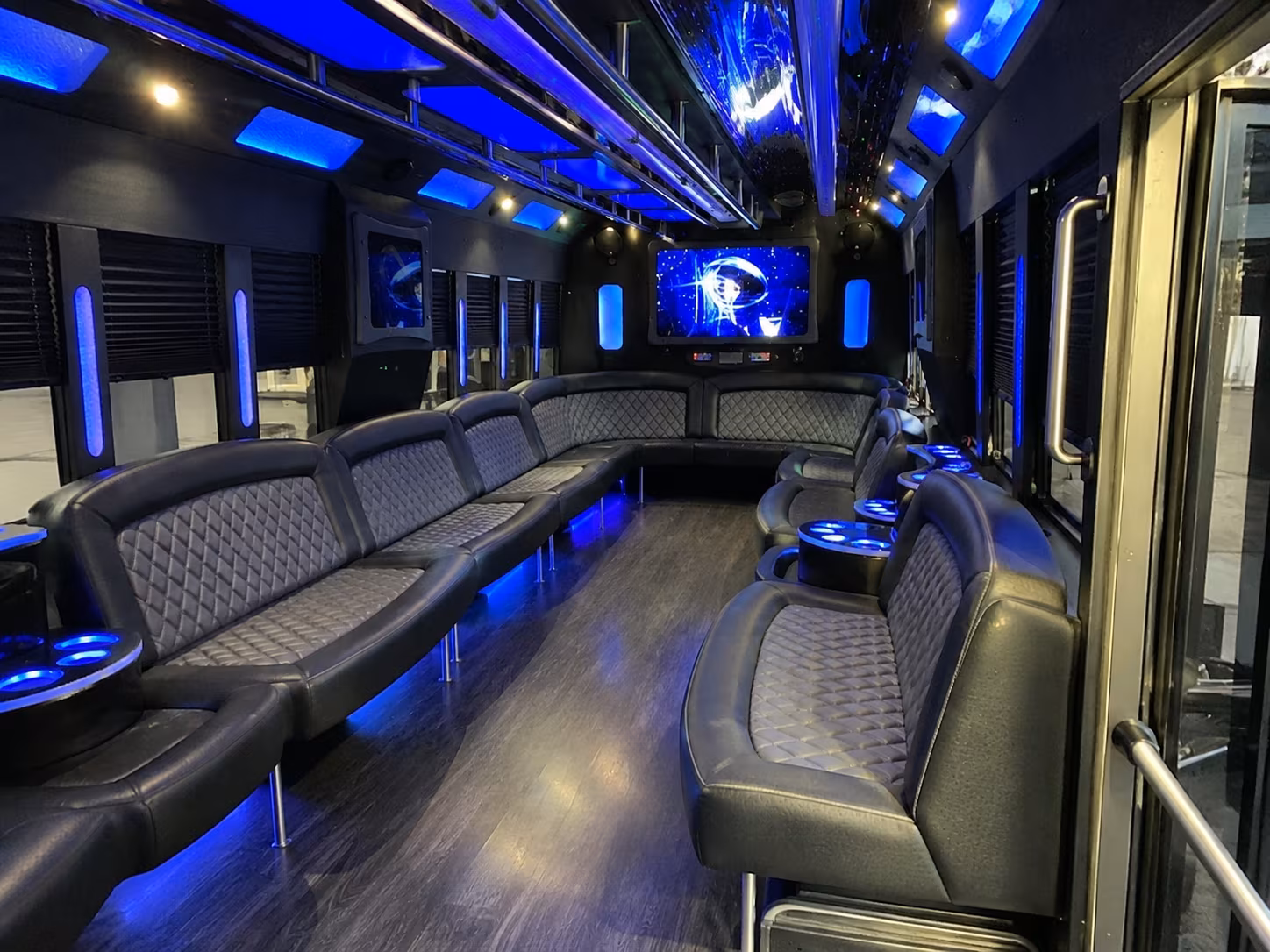 tacoma 28 passenger party bus interior