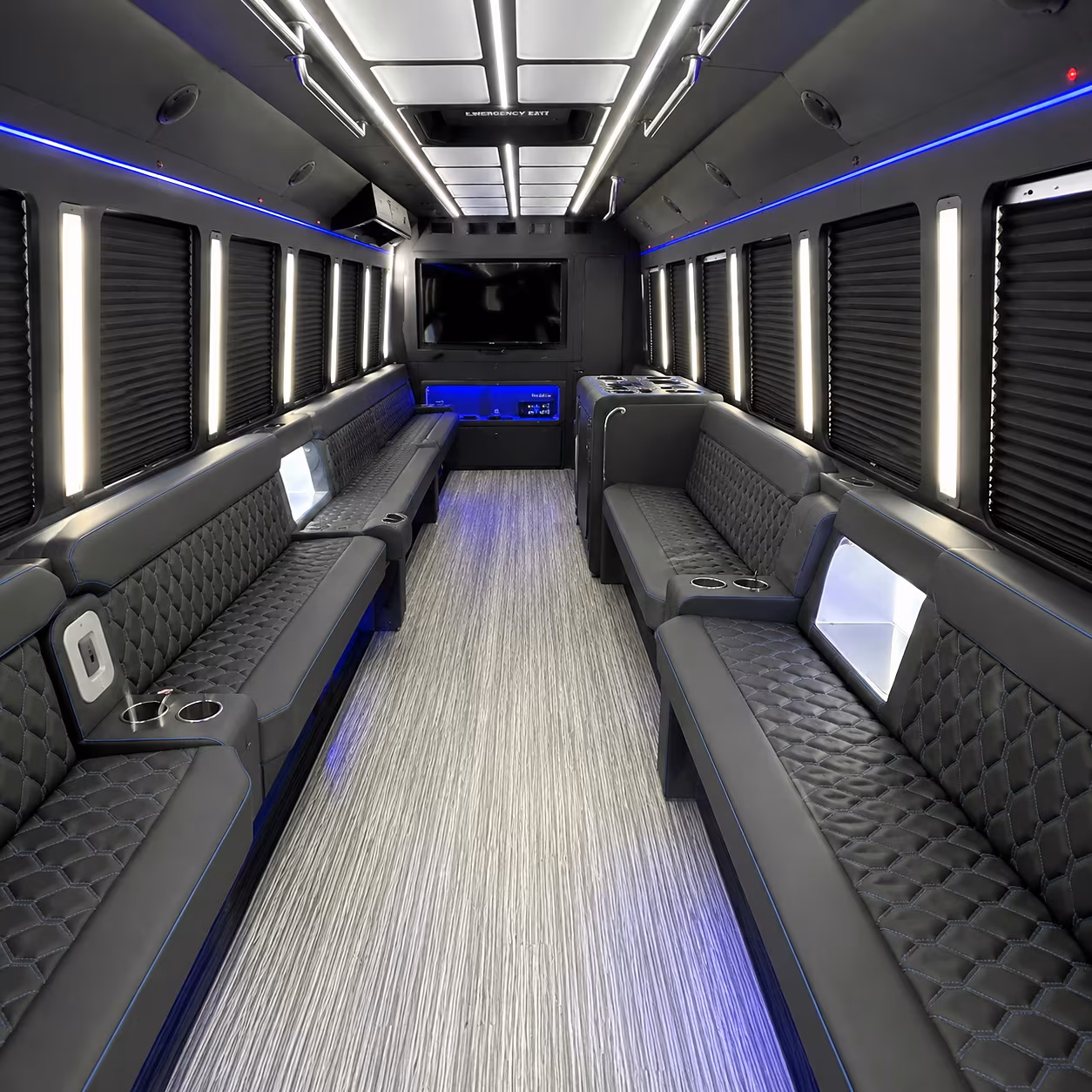 tacoma party bus rental interior